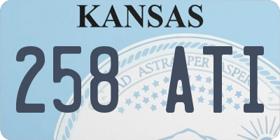 KS license plate 258ATI