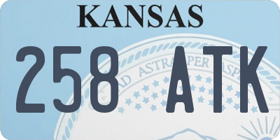 KS license plate 258ATK