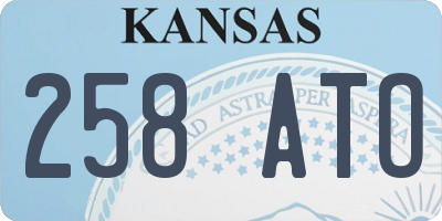 KS license plate 258ATO