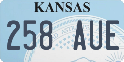 KS license plate 258AUE