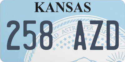 KS license plate 258AZD