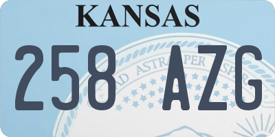 KS license plate 258AZG