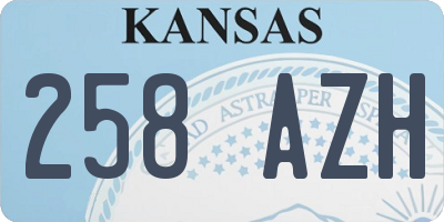 KS license plate 258AZH