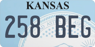KS license plate 258BEG