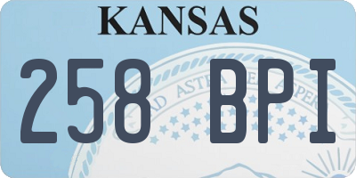 KS license plate 258BPI