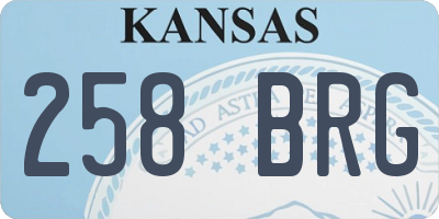 KS license plate 258BRG