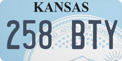 KS license plate 258BTY