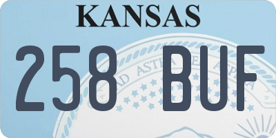 KS license plate 258BUF