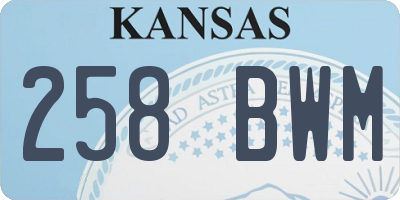 KS license plate 258BWM