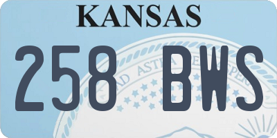 KS license plate 258BWS