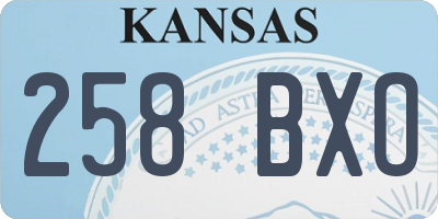 KS license plate 258BXO