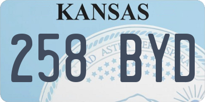 KS license plate 258BYD