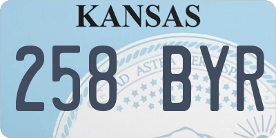 KS license plate 258BYR
