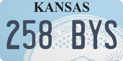KS license plate 258BYS