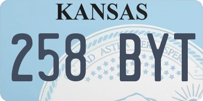 KS license plate 258BYT