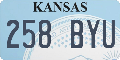 KS license plate 258BYU