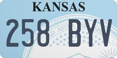 KS license plate 258BYV