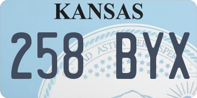 KS license plate 258BYX
