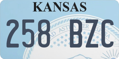 KS license plate 258BZC