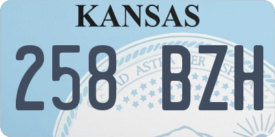 KS license plate 258BZH