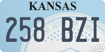 KS license plate 258BZI