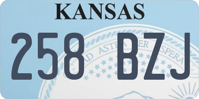 KS license plate 258BZJ
