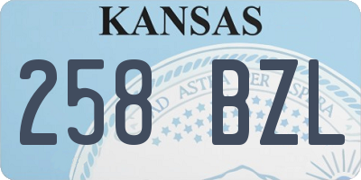 KS license plate 258BZL