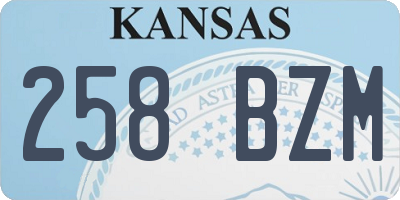 KS license plate 258BZM