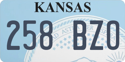 KS license plate 258BZO