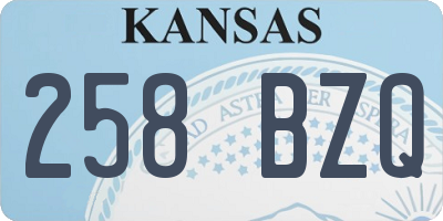 KS license plate 258BZQ
