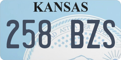 KS license plate 258BZS