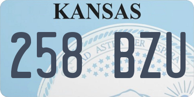 KS license plate 258BZU