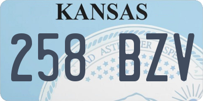 KS license plate 258BZV
