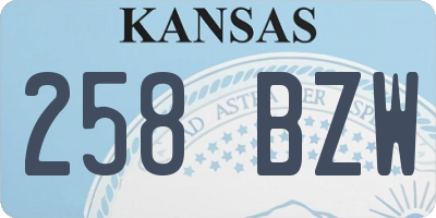 KS license plate 258BZW