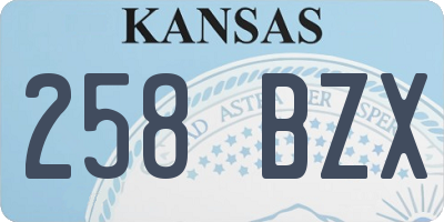 KS license plate 258BZX