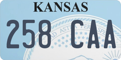 KS license plate 258CAA