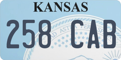 KS license plate 258CAB
