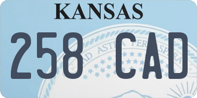 KS license plate 258CAD