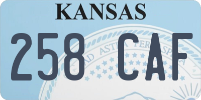 KS license plate 258CAF