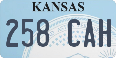 KS license plate 258CAH