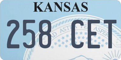 KS license plate 258CET