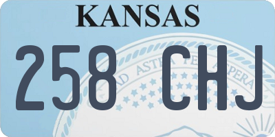 KS license plate 258CHJ