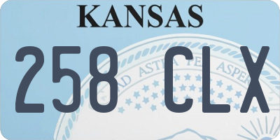 KS license plate 258CLX