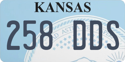 KS license plate 258DDS