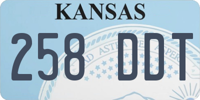 KS license plate 258DDT