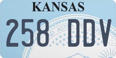KS license plate 258DDV