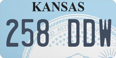 KS license plate 258DDW
