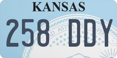 KS license plate 258DDY