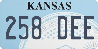 KS license plate 258DEE