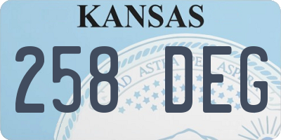 KS license plate 258DEG
